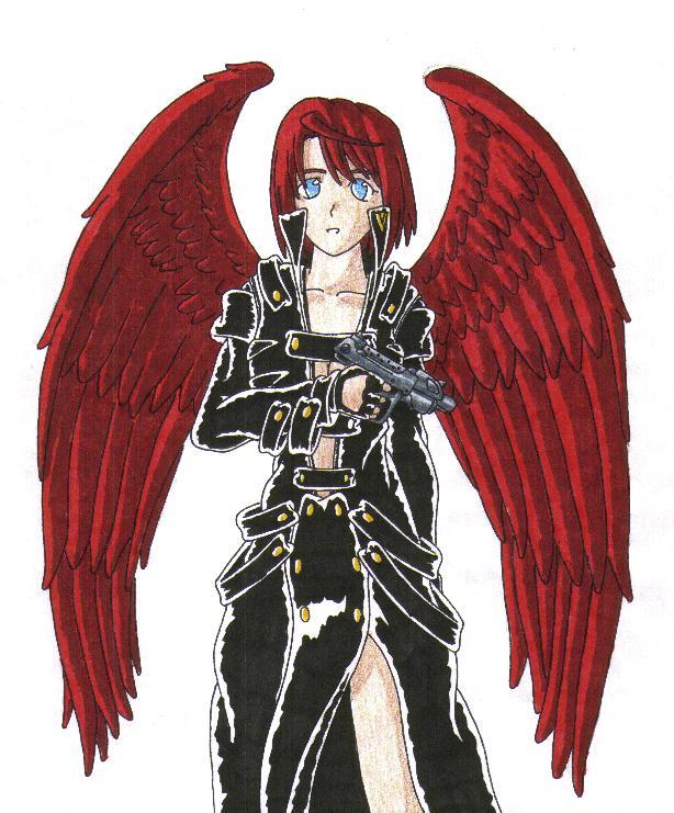 Aquara, Angel of the Scarlet Wing by DarkFangDragon