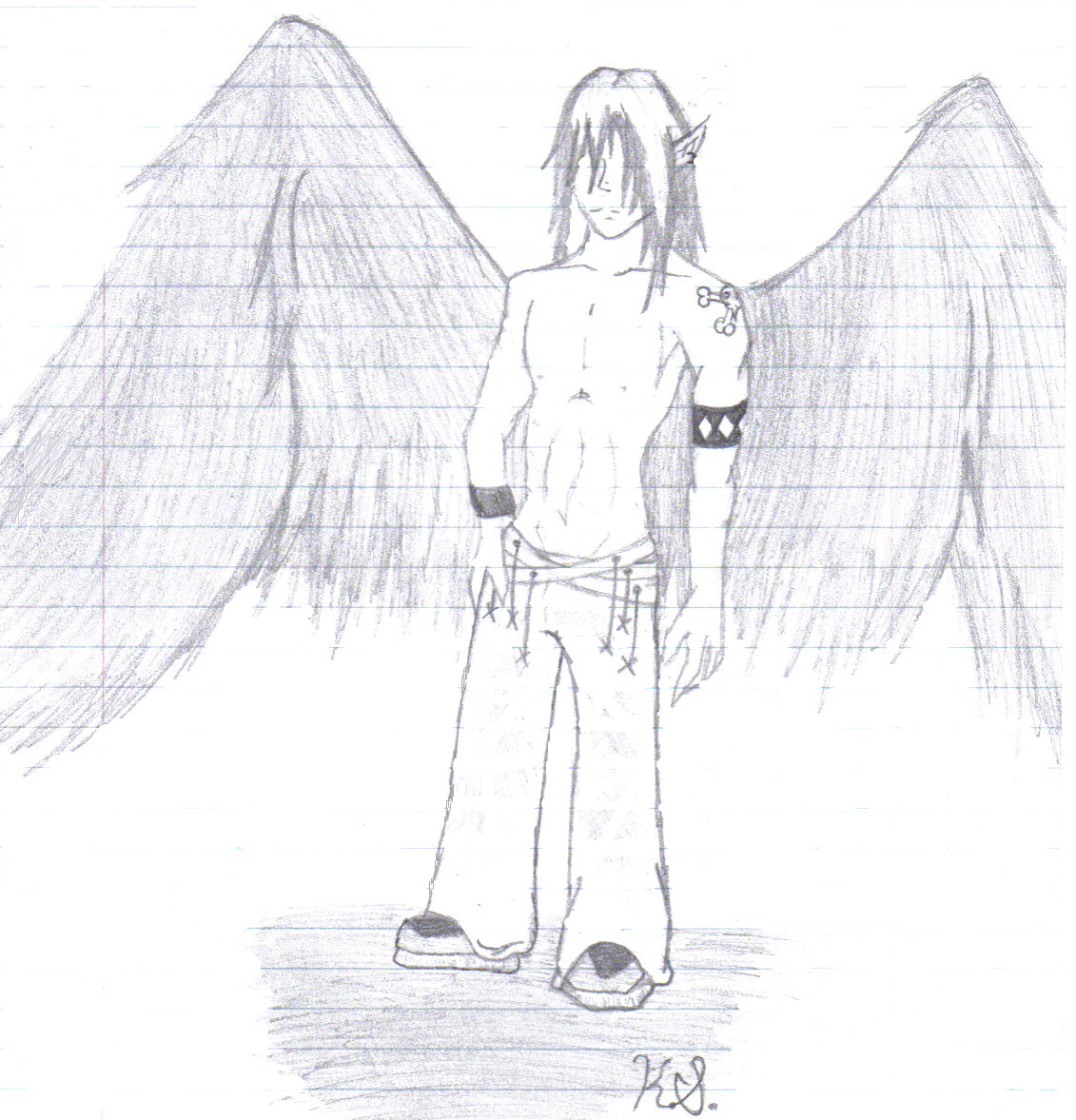 grey-winged angel by DarkFlash