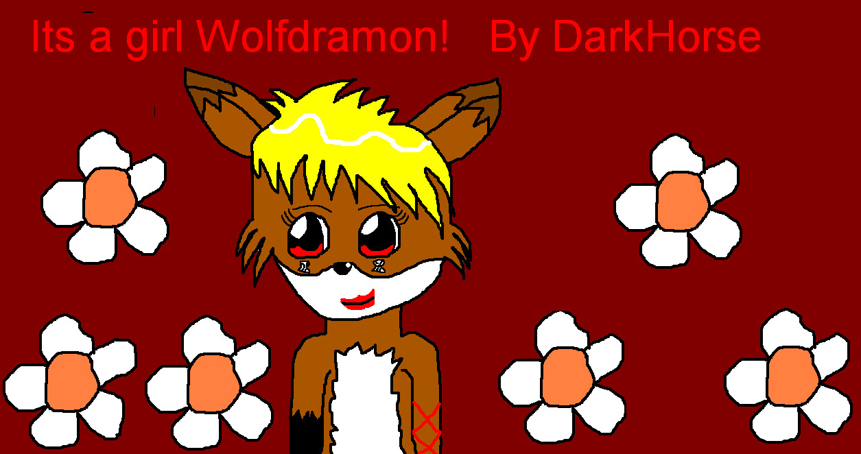 Wolfdramon IS A GIRL!!! *gift for Punkwolfgirl* by DarkHorse95