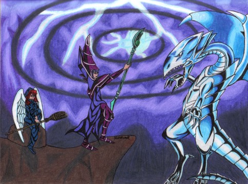 Dark Magician VS Blue Eyes White Dragon by Dark_Magician_Girl