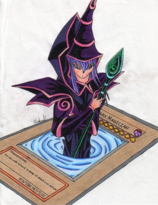 Dark Magician Emerging From His Card by Dark_Magician_Girl