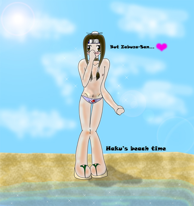Haku and his beach time (Naruto fan art) by Dark_Mistress_666
