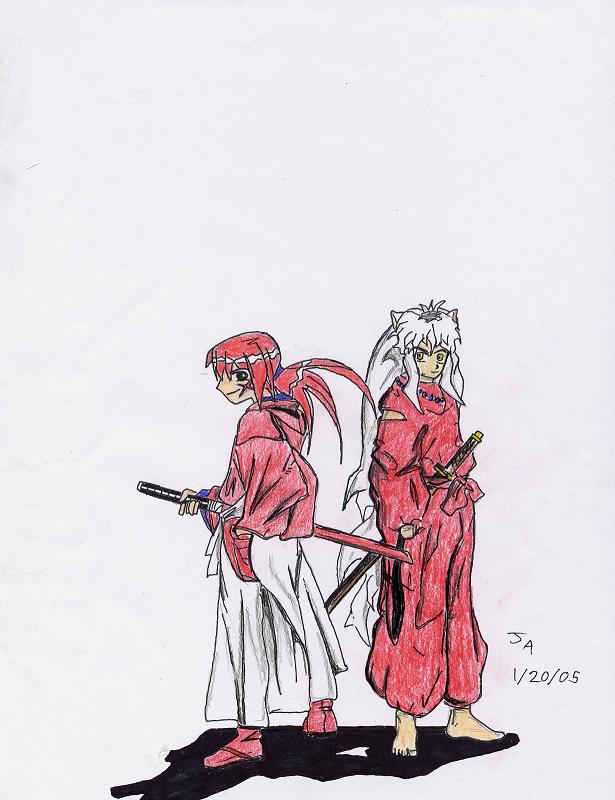 Kenshin and Inu-Yasha by Dark_blue