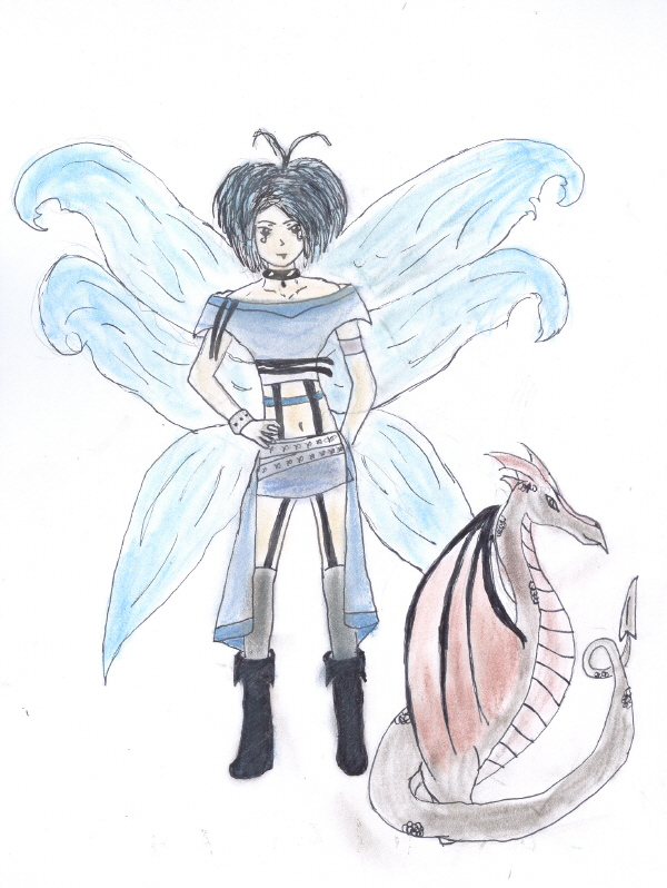 Pixie with a pet dragon *request for aqua_kitty* by Darkdust_cookie