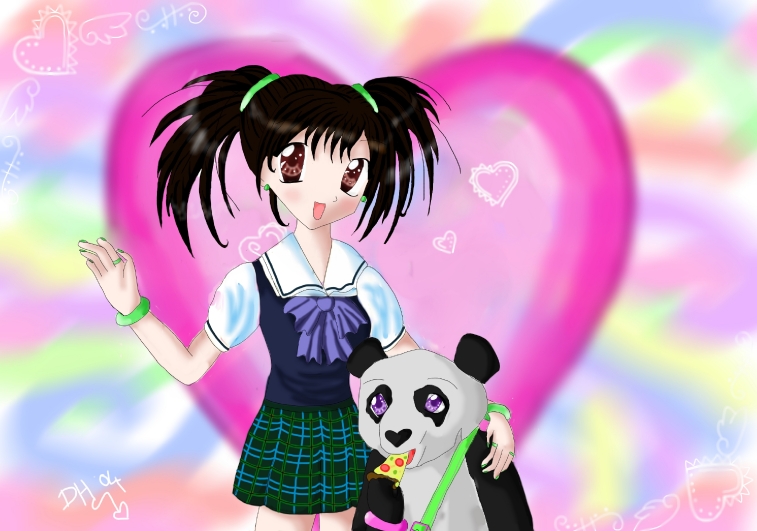 Ling Xiaoyu and Panda by DarkendHeart