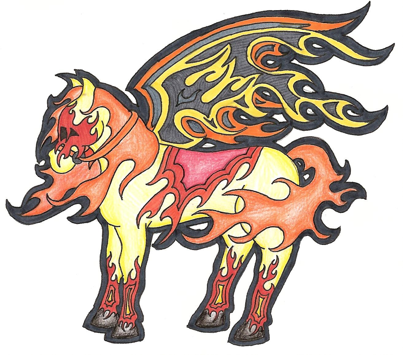 Fire Horse Elemental by Darkprincess119