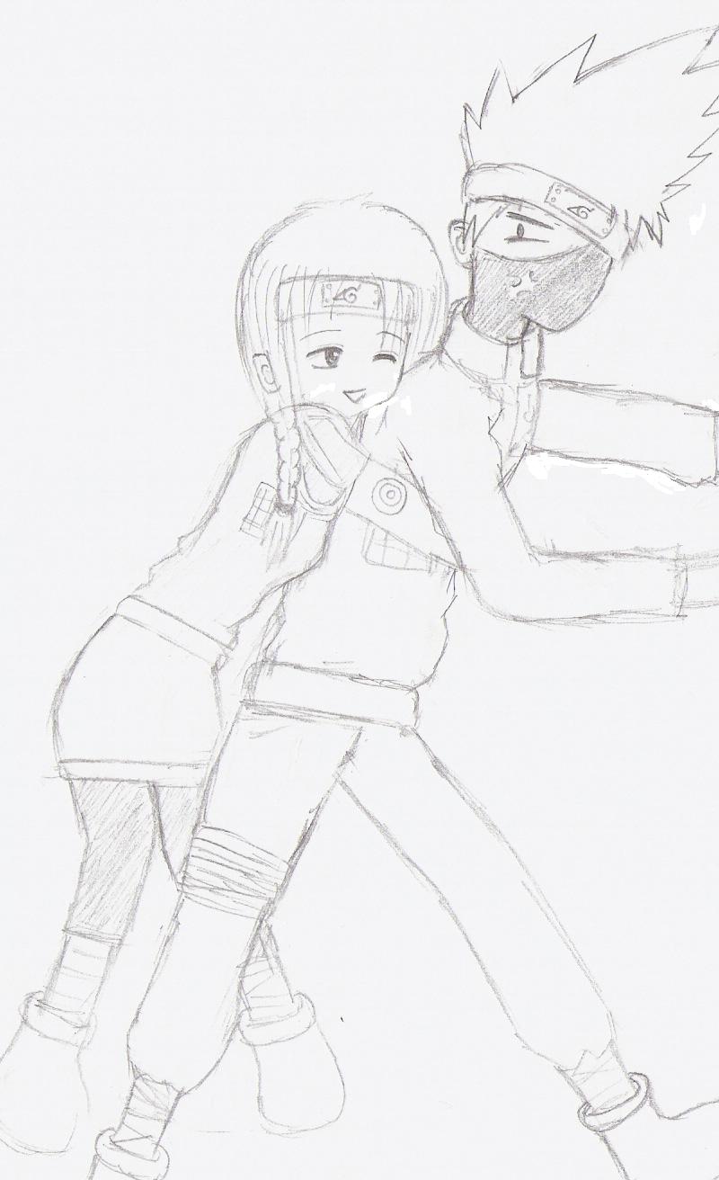 Kakashi and Jamie the fangirl by Darksideofme