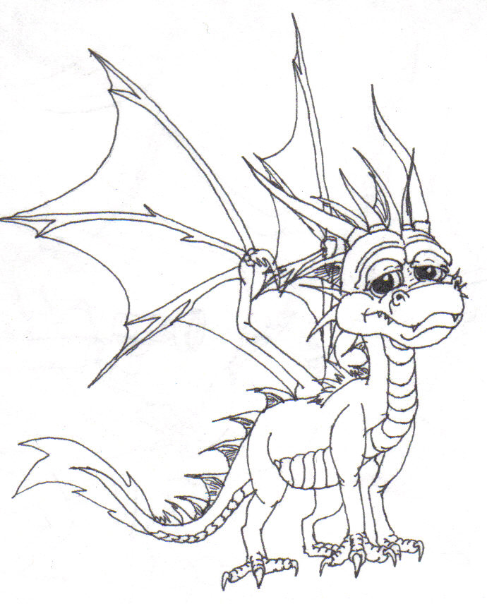 Krakan the Fire Dragon Welp UNCOLORED by Darkwing