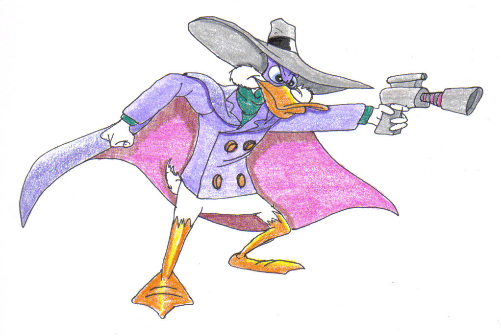 Angry Darkwing aiming Gas Gun by Darkwing