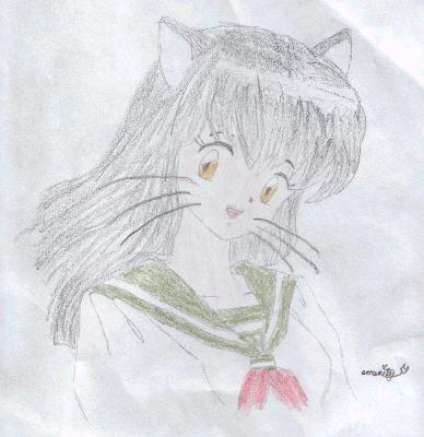 Cat Hanyou Kagome by Daughter_of_Fire