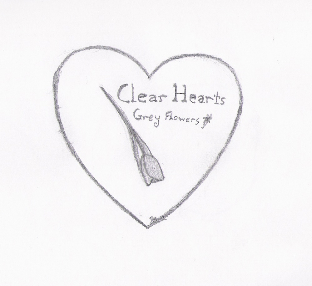 Clear Hearts Grey Flowers by DawnDarknessAngel13