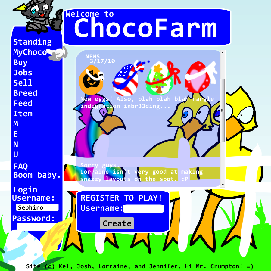 ChocoFarm: Virtual Pet Site by Defiance