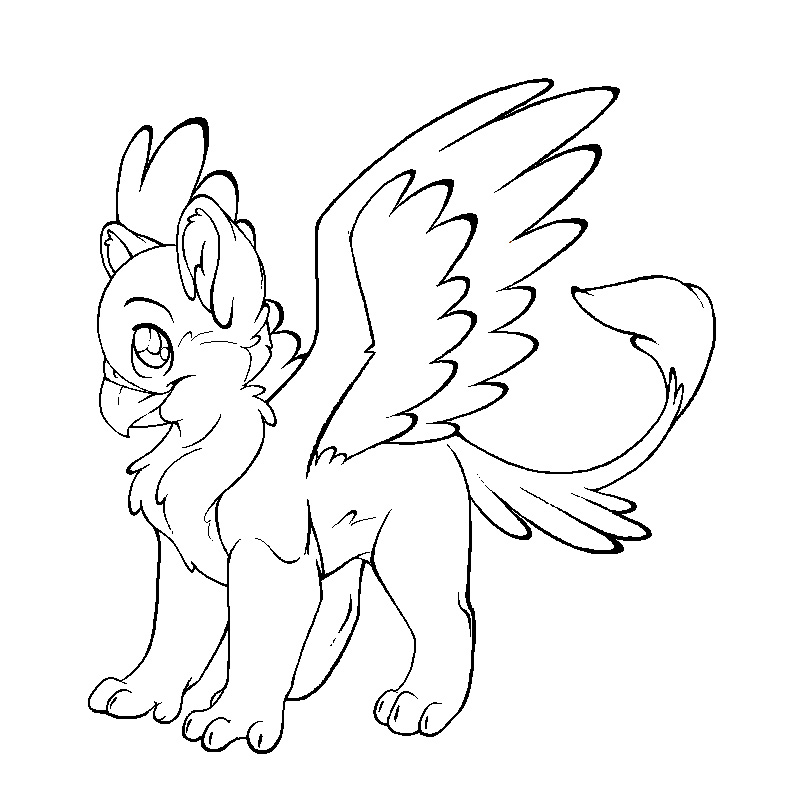 Gryphon Line Art by Demented_1