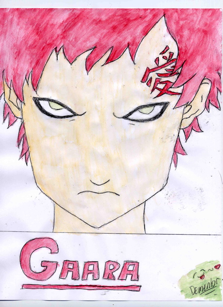 Gaara of the Sand (colored) by Dementor