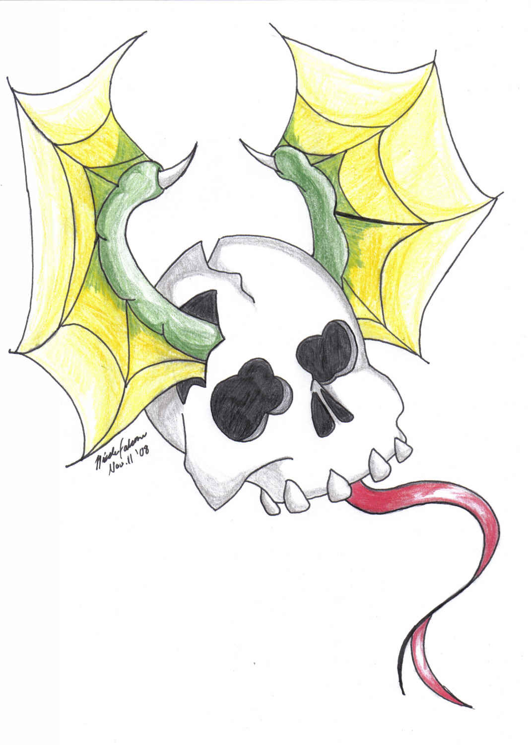Winged Skull by DemonChild92