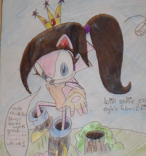 my very first pic of sallie the hedgehog by DemonessDarkFlame