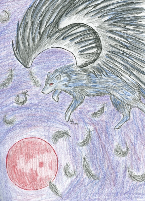 Blackwinged Wolf by DemonofDoom