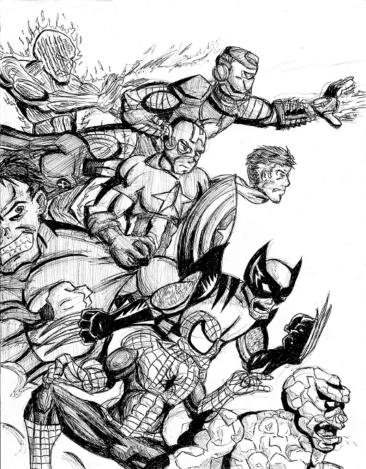 Marvel Heroes Strike Back by Dereck