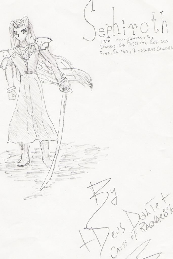 Sephiroth BW by Deus-Dante_Cross_of_Ragnarok_