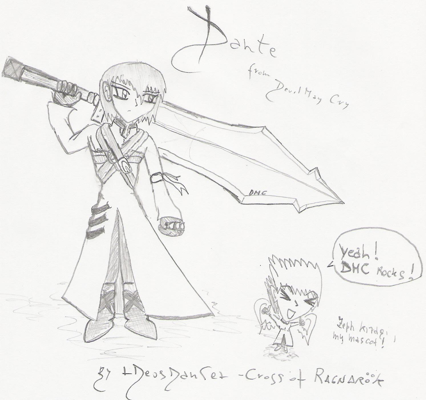 Anime Style- Dante, new outfit and new sword by Deus-Dante_Cross_of_Ragnarok_