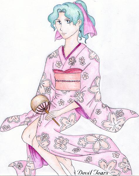 Michiru in kimono by Devil_Tears