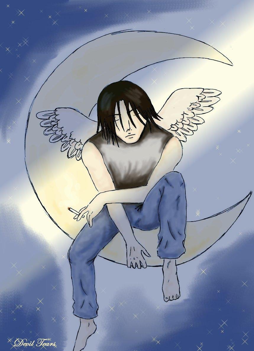 Stardust over angel wings  (request for Chibi Wolf by Devil_Tears