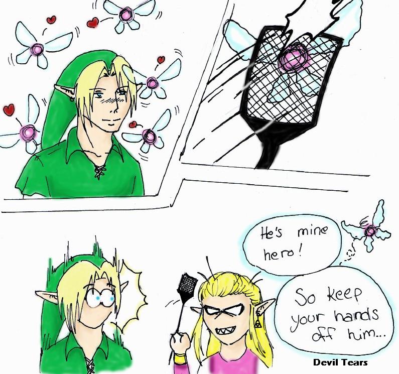 Zelda goes mad in fairy fountain by Devil_Tears