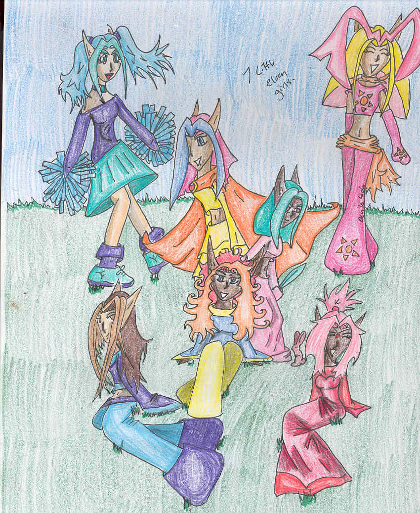 7 little elf girls by DevilsLady