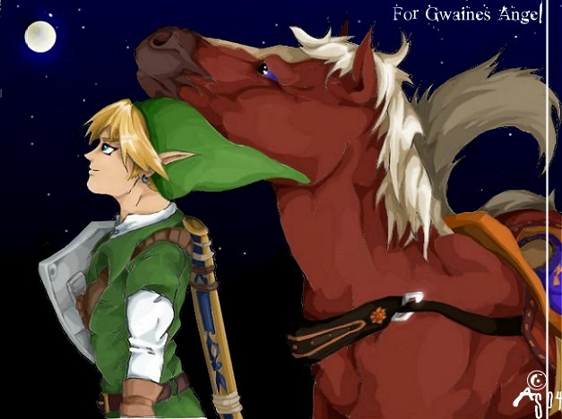 Link and Epona (requested) by Devils_Courtesan