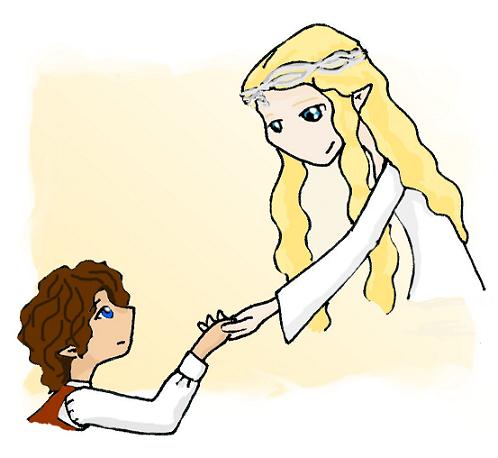 Frodo and Galadriel by DezWagner