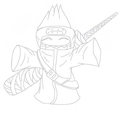 Kisame Chibi -LINEART- by DieGlucklicheUhr