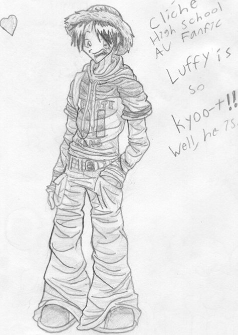 Highschool Luffy! Yay! by Digitaldreamer