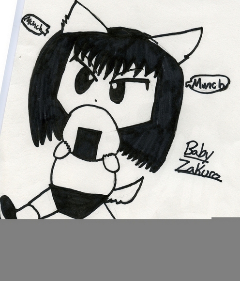 Baby Zakuro With a Riceball by Dorky_Otaku_Fan_Girl