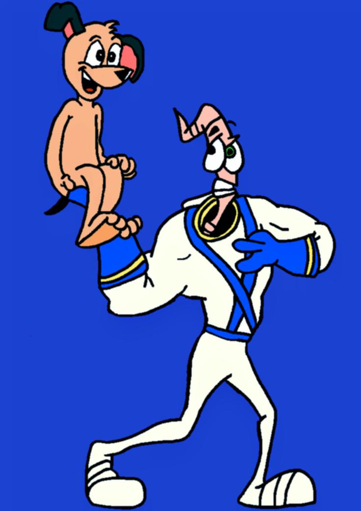 Earthworm Jim and Peter Puppy by DrWorm2000