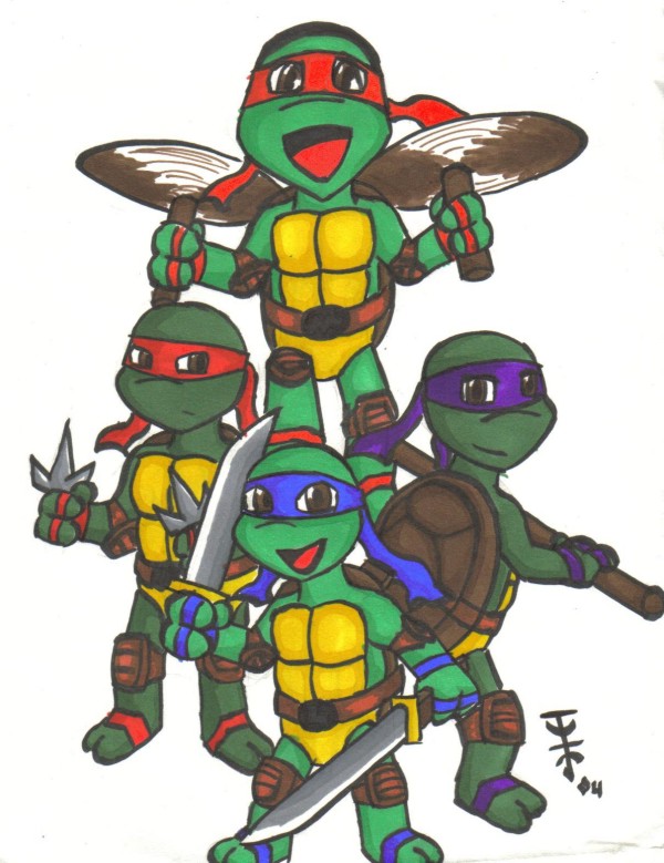 Chibi Ninja Turtles by Dra-goon