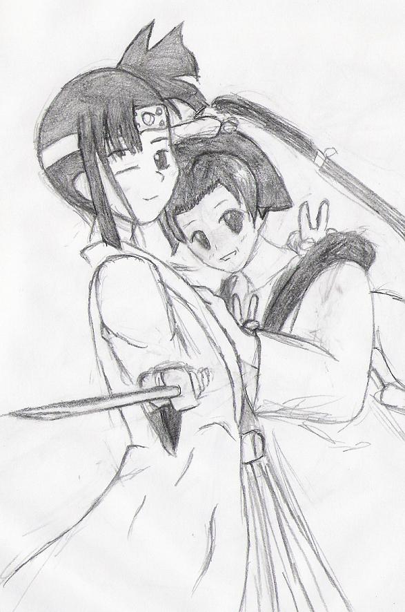 Samurai and her princess by Drache