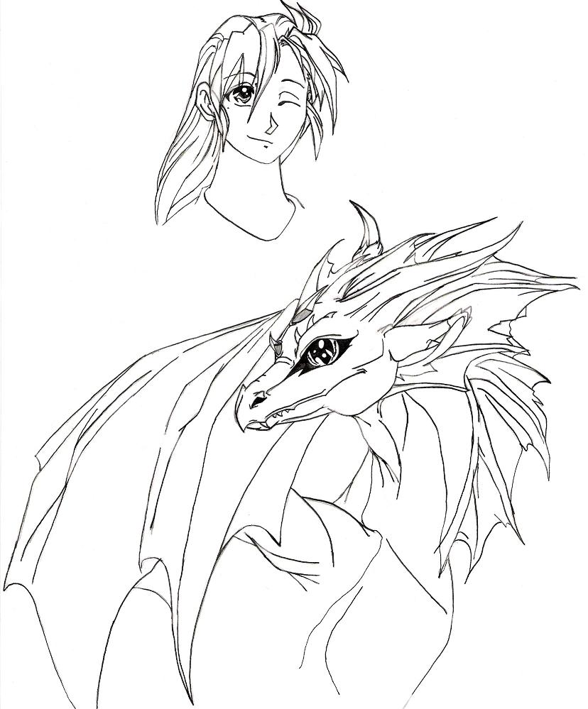 Girl and Dragon by Dracoanimegurl