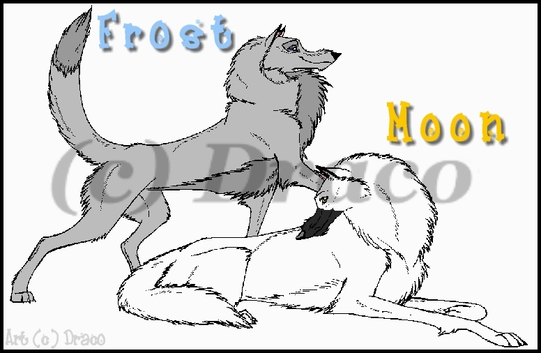 Frost and Moon *art trade* by Dracoanimegurl