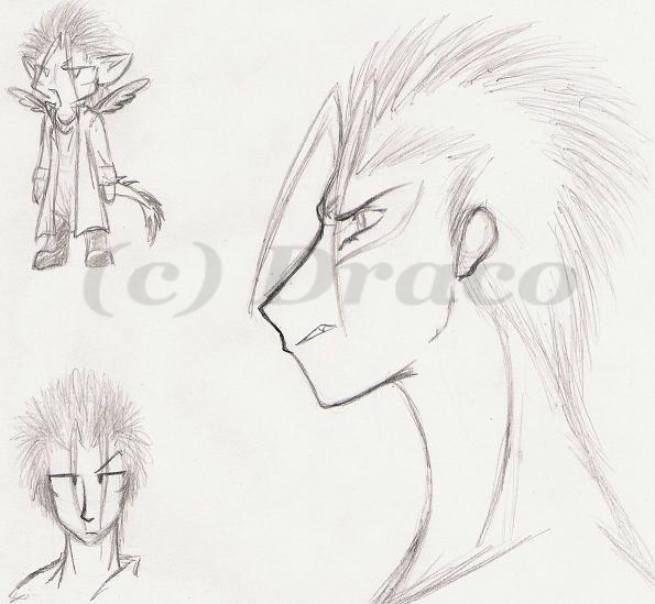 Kaji's Human Form *concept sketches* by Dracoanimegurl