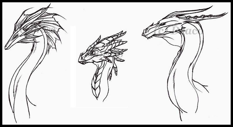 Dragon Head Designs #2 by Dracoanimegurl