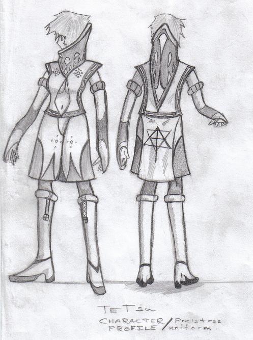 Tetsu/character profile/priestess uniform by Dracomas