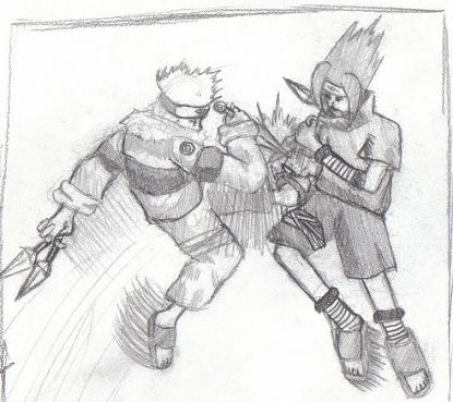 Naruto/Sasake fight by Dracomas