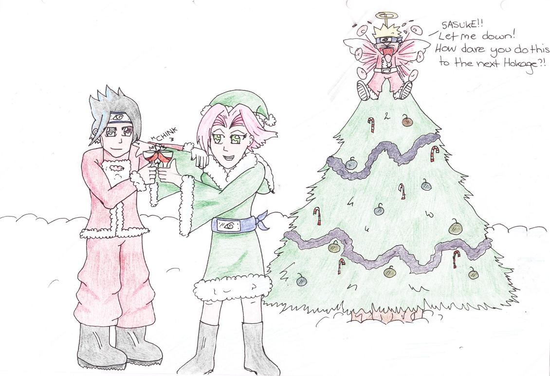 Naruto holiday contest entry-Christmas by Dracomaster