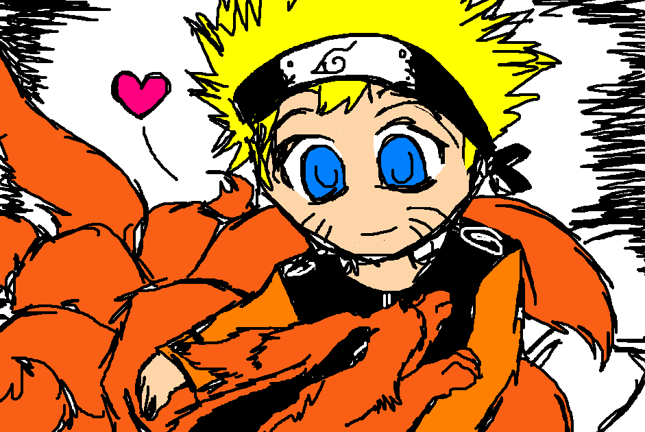 Naruto and kybi huggles! by Dragonspaz