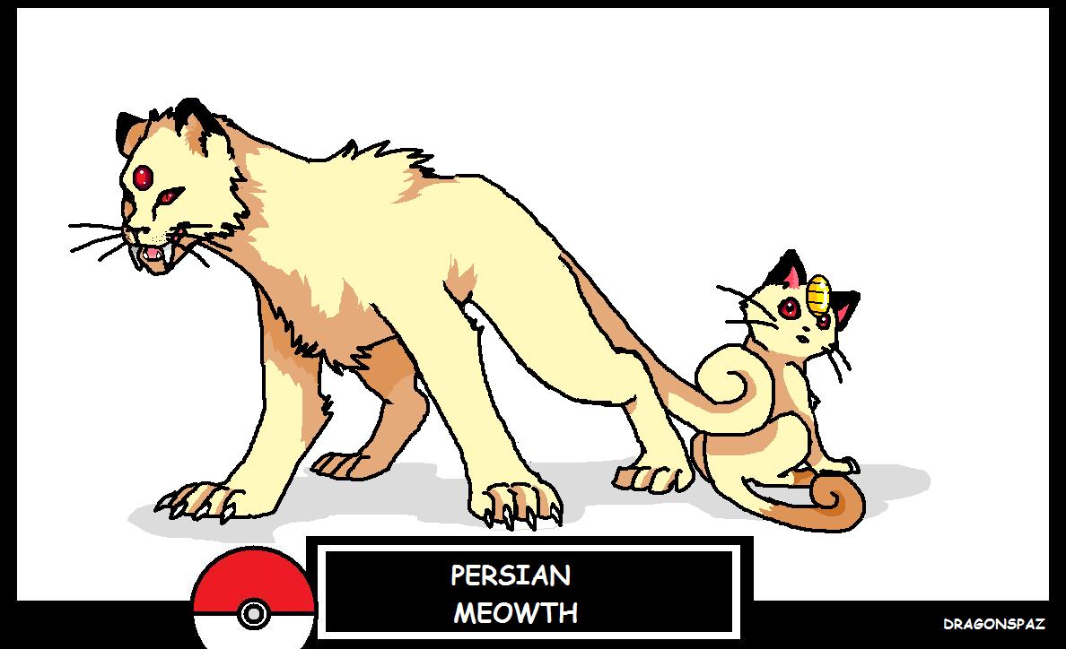 Persian and Meowth by Dragonspaz