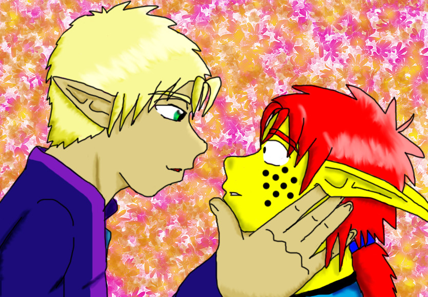Kiaroh and Jun - near kiss by DragonxNekoxFire