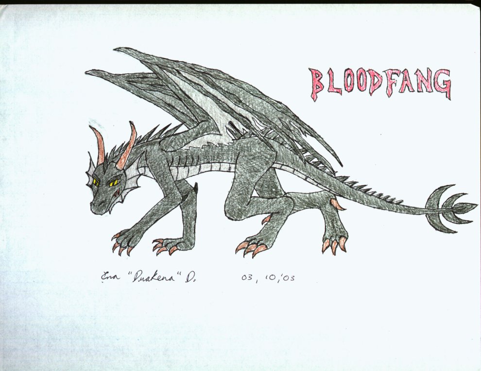Bloodfang, a scary thin dragon by DrakenaTheDestroyer