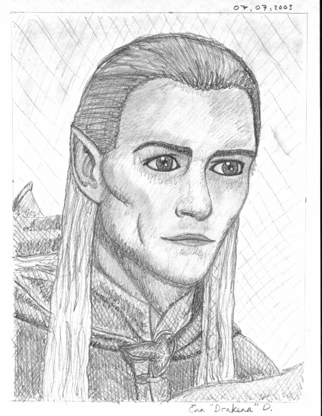 Portrait of Legolas (LOTR) by DrakenaTheDestroyer