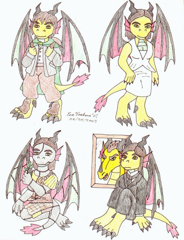 Chibi Drakenas as film characters by DrakenaTheDestroyer