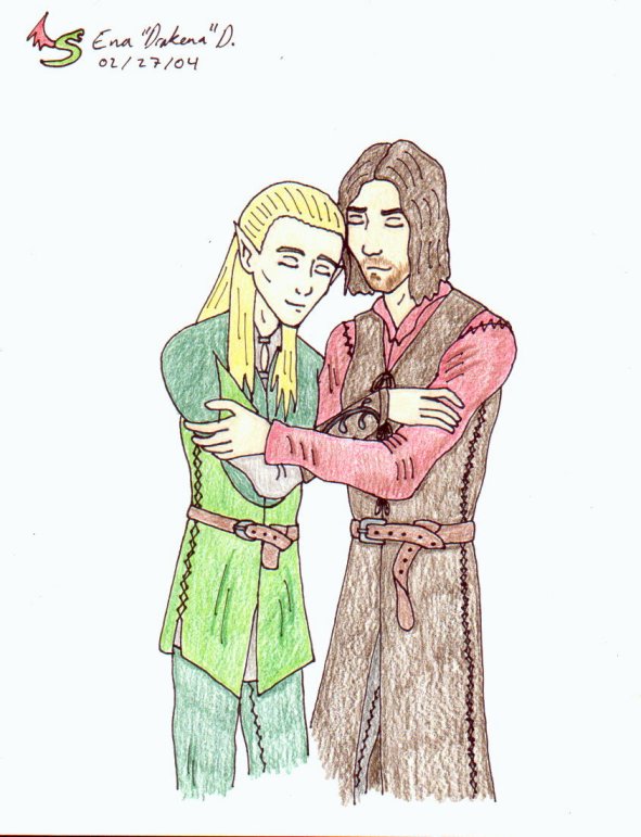 LOTR - Legolas and Aragorn (slash) by DrakenaTheDestroyer